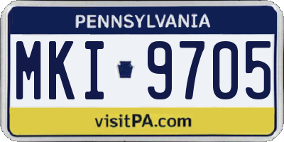 PA license plate MKI9705