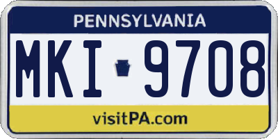 PA license plate MKI9708