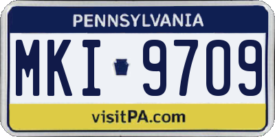 PA license plate MKI9709