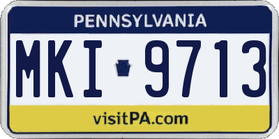 PA license plate MKI9713