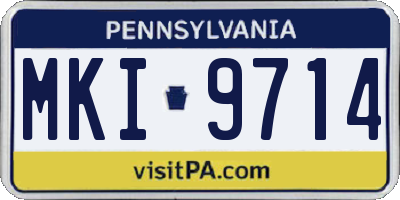 PA license plate MKI9714