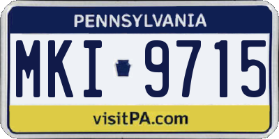 PA license plate MKI9715
