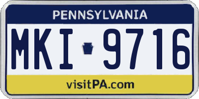 PA license plate MKI9716