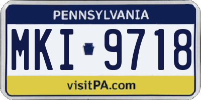 PA license plate MKI9718