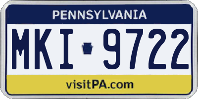 PA license plate MKI9722