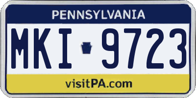 PA license plate MKI9723