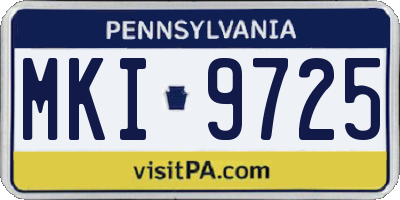 PA license plate MKI9725