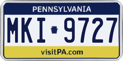 PA license plate MKI9727