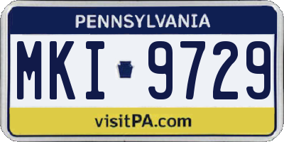 PA license plate MKI9729