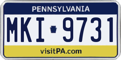 PA license plate MKI9731