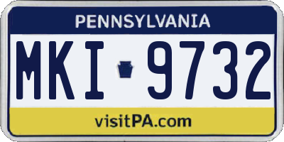 PA license plate MKI9732