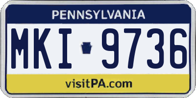 PA license plate MKI9736