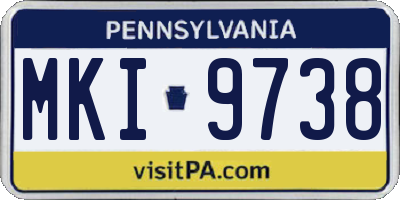 PA license plate MKI9738