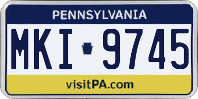 PA license plate MKI9745