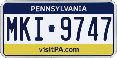 PA license plate MKI9747