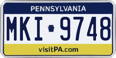 PA license plate MKI9748