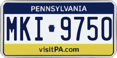 PA license plate MKI9750