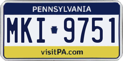 PA license plate MKI9751