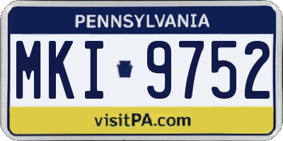 PA license plate MKI9752