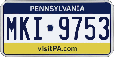 PA license plate MKI9753