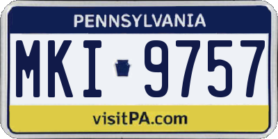 PA license plate MKI9757