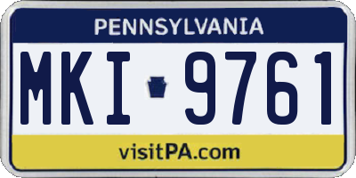 PA license plate MKI9761
