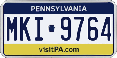 PA license plate MKI9764