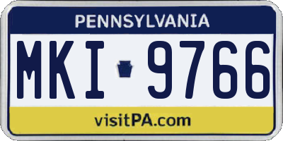PA license plate MKI9766