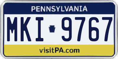 PA license plate MKI9767