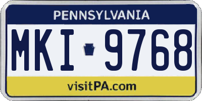 PA license plate MKI9768