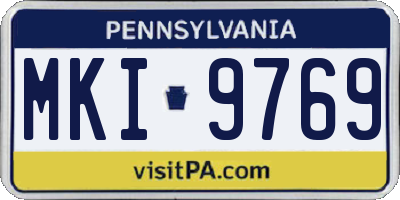 PA license plate MKI9769