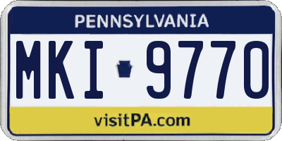 PA license plate MKI9770