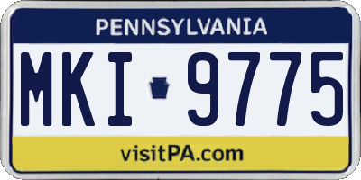 PA license plate MKI9775
