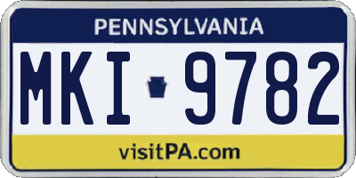 PA license plate MKI9782
