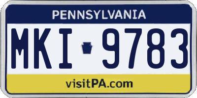PA license plate MKI9783