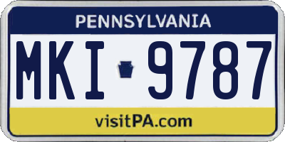 PA license plate MKI9787