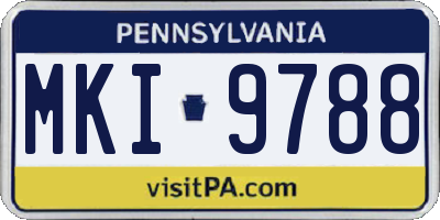 PA license plate MKI9788