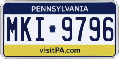 PA license plate MKI9796