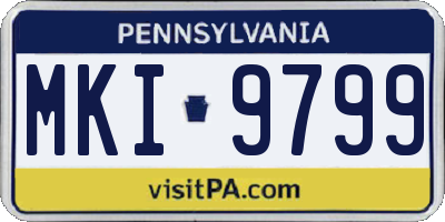 PA license plate MKI9799