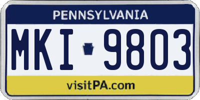 PA license plate MKI9803