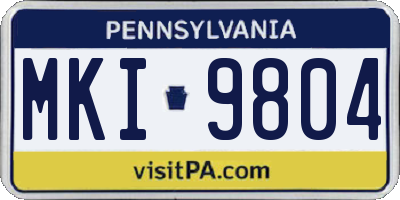 PA license plate MKI9804