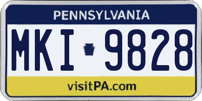 PA license plate MKI9828