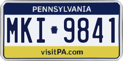 PA license plate MKI9841