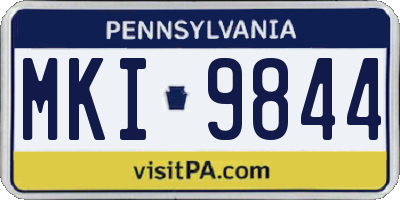 PA license plate MKI9844
