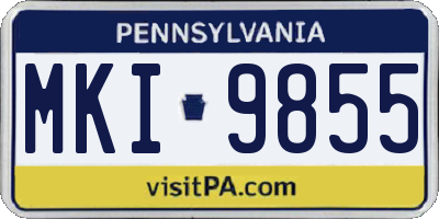 PA license plate MKI9855