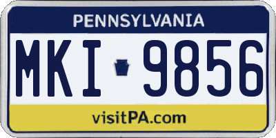 PA license plate MKI9856