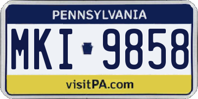 PA license plate MKI9858