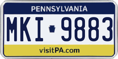 PA license plate MKI9883