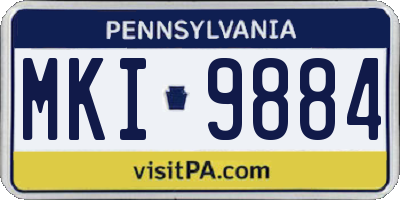 PA license plate MKI9884