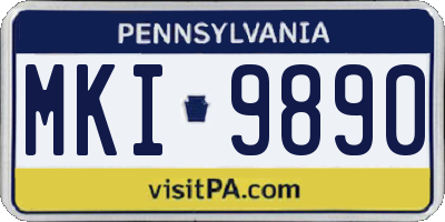 PA license plate MKI9890
